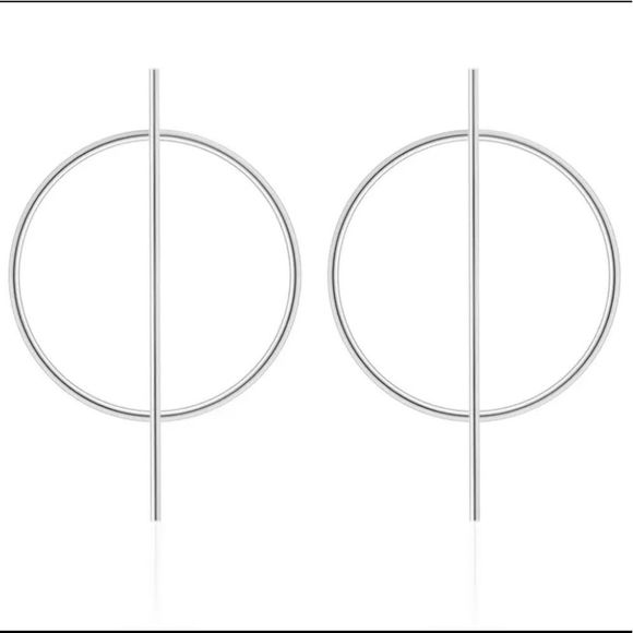 Gold Geometric Hoop Earrings - Picture 3 of 3